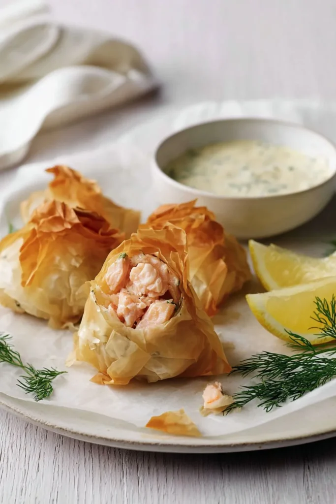 Mary Berry Salmon and prawn filo purses Recipe
