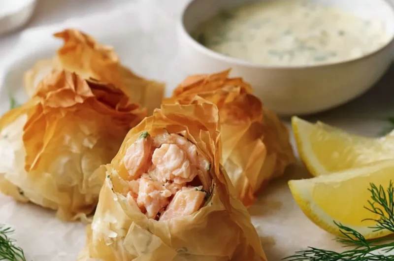 Mary Berry Salmon and prawn filo purses Recipe