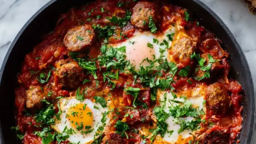 Hairy Bikers Eggs with Merguez Sausages Recipe