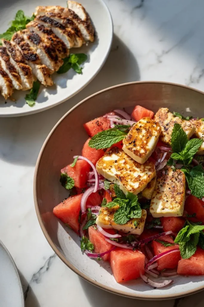 Hairy Bikers Halloumi Melon Salad Recipe